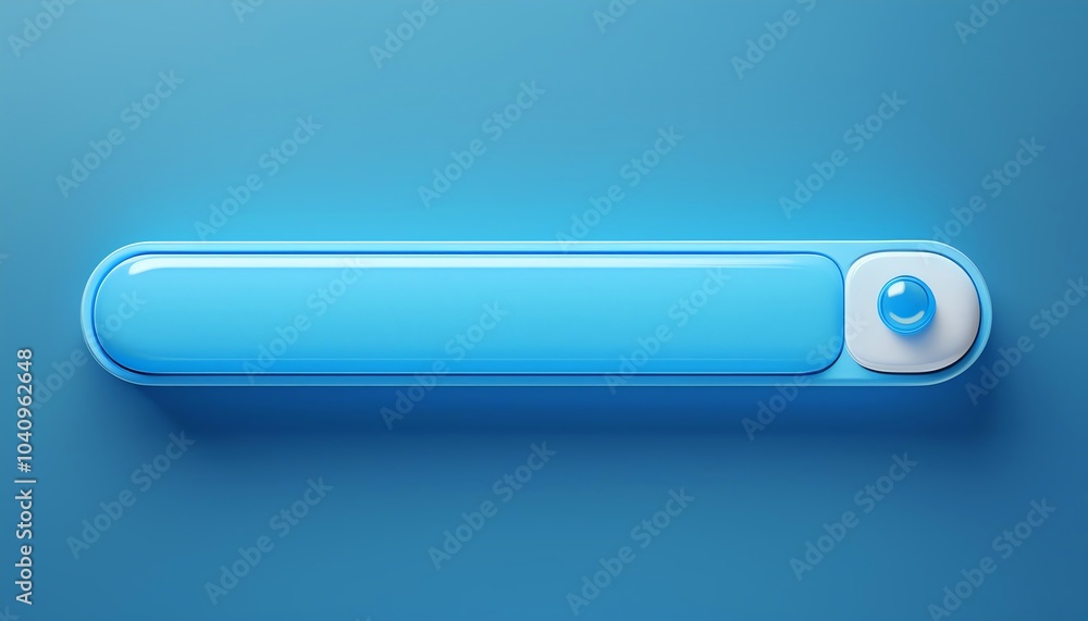 Poster a sleek blue interface element against a blue background, featuring a smooth, rounded design with a 