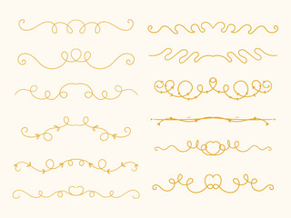 Set of floral dividers decoration elements