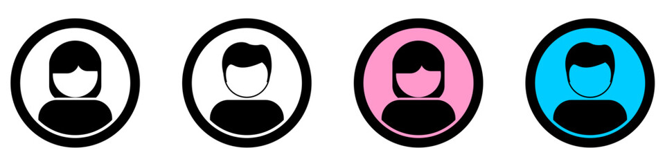 Fototapeta premium gender profile, user avatar, picture for unknown or anonymous individuals. Placeholder member, suspect mugshot, empty faces social network illustration vector UI and UX symbols icons