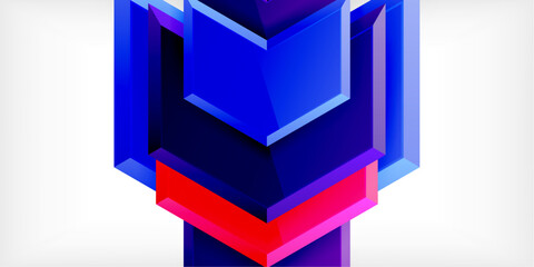 Obraz premium Vector 3d arrow techno design template