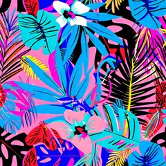 exotic pattern with pink turquoise and magenta 