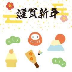 かわいい2025年の年賀状03_正方形