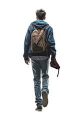 Adventurous Hiker Embarking on a Scenic Trail