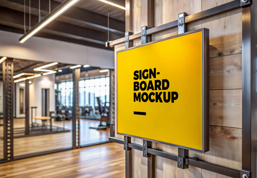 Indoor Signboard Mockup Template