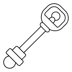Keys outline for a coloring page. Line art of keys vector illustration 