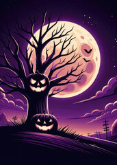 halloween background with pumpkins