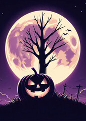 halloween background with pumpkin