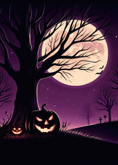halloween background with pumpkins