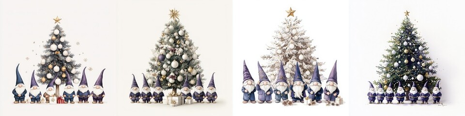 Elegant Christmas Tree with Gold and White Decorations