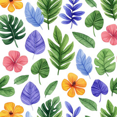 Vibrant Leaf Patterns isolated on transparent background