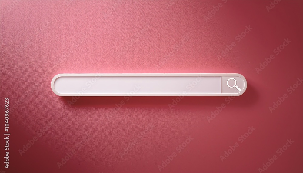 Poster a minimalistic search bar on a textured pink background, emphasizing simplicity and modern design.