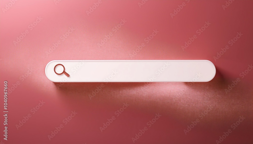 Poster a minimalistic search bar on a pink background, representing online searching and digital exploratio