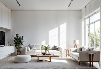 Fototapeta premium modern living room with fireplace, modern living room with sofa