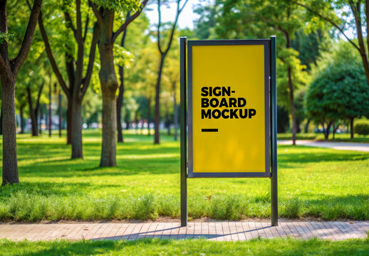 Standing Signboard Mockup Template
