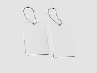 Rectangle Clear Keychain Mockup 3D Render