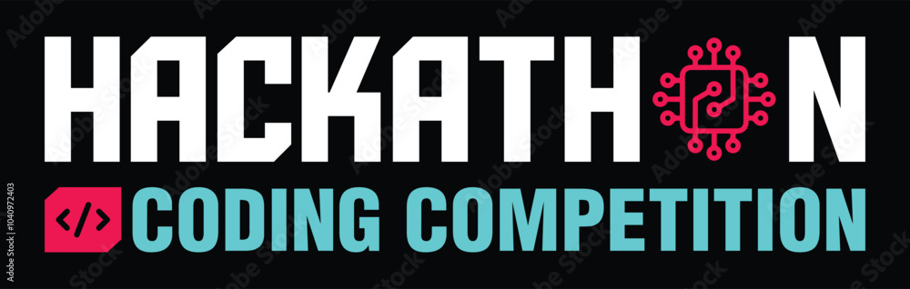 Poster hackathon or information technology idea competition or coding competition logo