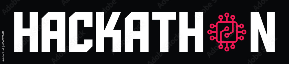 Poster hackathon or information technology idea competition or coding competition logo