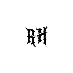 AH monogram logo design letter text name symbol monochrome logotype alphabet character simple logo