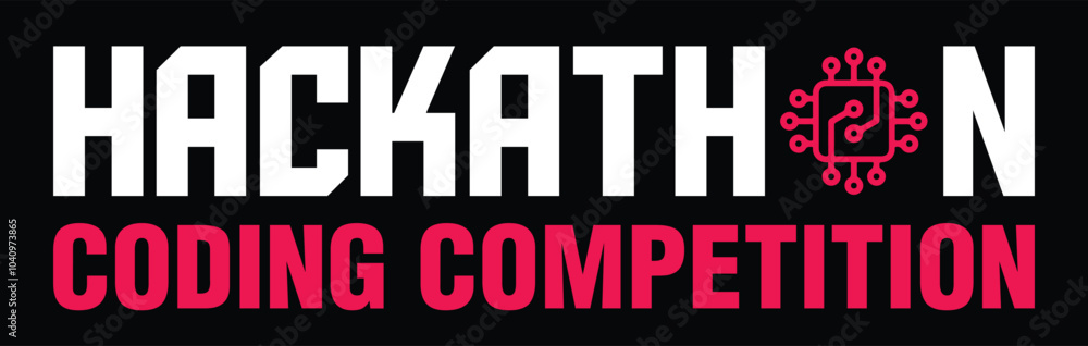 Poster hackathon or information technology idea competition or coding competition logo