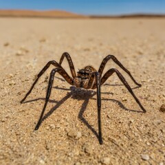 wolf spider on a stone