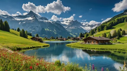 alpine lake in the mountains
