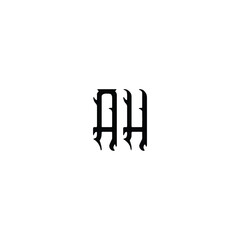 AH monogram logo design letter text name symbol monochrome logotype alphabet character simple logo