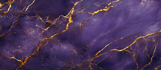 Fototapeta premium Purple marble texture with gold veins and luxurious abstract patterns