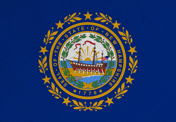 Flag of Hampshire, High Quality fabric and Grunge Image of Hampshire USA. USA states Hampshire Fabric flag.