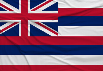 Flag of Hawaii, High Quality fabric and Grunge Image of Hawaii USA. USA states Hawaii Fabric flag.