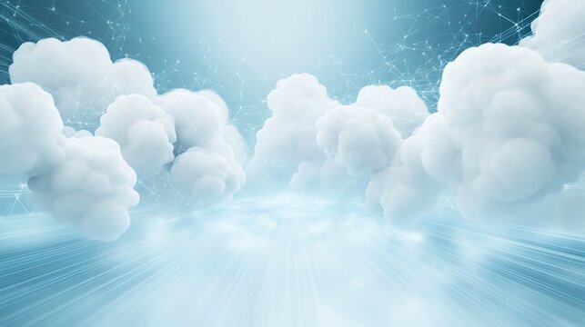 Digital Cloud Network Server Data Center abstract background