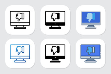 thumbs down icons with various design styles