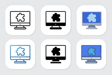 puzzle icons with various design styles