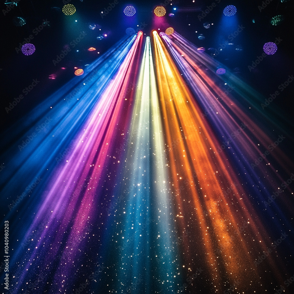 Aufkleber dazzling light rays fanning out from central source create vibrant display of colors, illuminating s