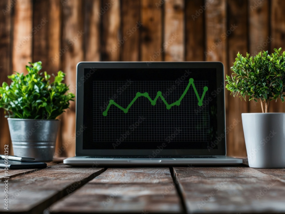 Aufkleber analyzing business growth trends with technology and data visualization techniques