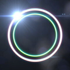 White Glowing Circle, Elegant Light Ring, Widescreen 4K Resolution