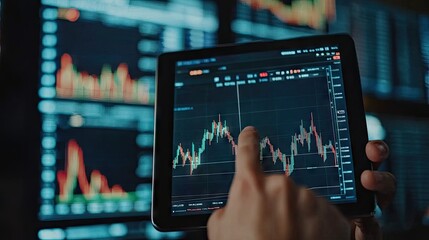 Digital Trading Analysis on a Tablet Screen