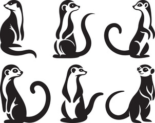 Meerkat silhouette vector and templates