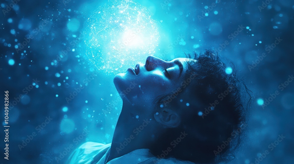 Poster exploring the depths of emotion and thought through ethereal light and expression
