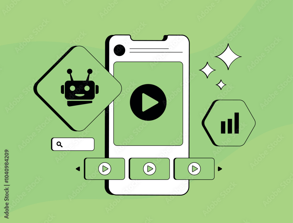 Poster infinite scroll for endless video content discovery. algorithmic content curation keeps users engage