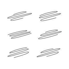 Scribble line hand drawn marker pen set isolated vector illustration.