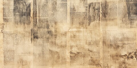 Fototapeta premium Vintage Newspaper Texture Background. Antique Newspaper Background. Generate Ai Image