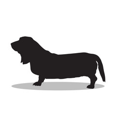 Basset Hound silhouette illustration Design Basset Hound silhouette icon