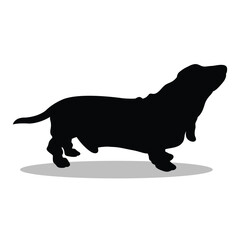 Basset Hound silhouette illustration Design Basset Hound silhouette icon