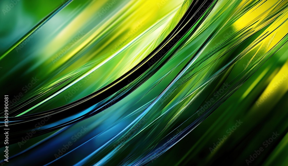 Poster a background of green, yellow, and blue gradient lines forms an abstract pattern