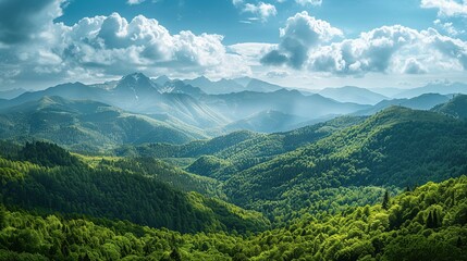 Fototapeta premium Mountain Landscape with Cloudy Sky