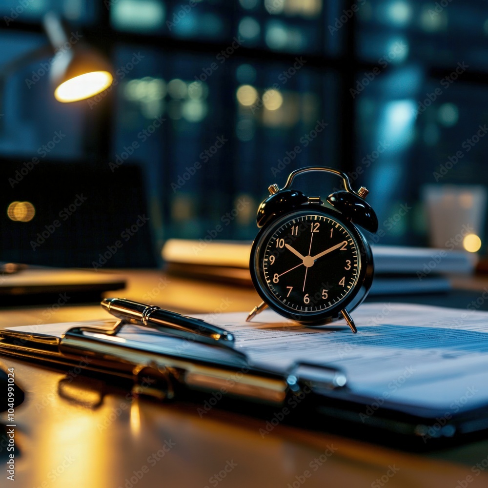 Poster timely reflections the symbolism of clocks in modern workspaces and productivity