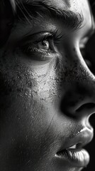 Intense Close-Up Portrait: Black and White Photography