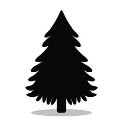 Christmas Tree silhouette illustration Design Tree silhouette icon