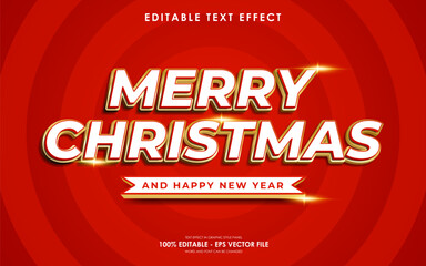 Editable Merry Christmas And Happy New Year Text Effect suitable for a Christmas theme design