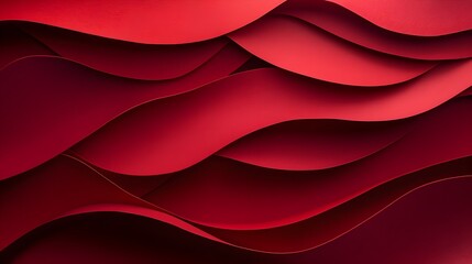 Vibrant red paper sheets cut into dynamic shapes, scattered across a burgundy surface, Minimalist, Graphic Design, High-Resolution, Bold, Artistic Inspiration